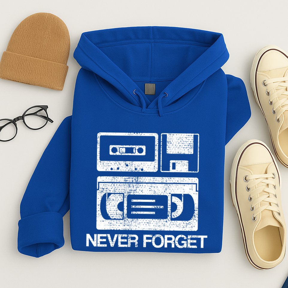 Never Forget Audio Cassette 70s 80s 90s Gift Hoodie