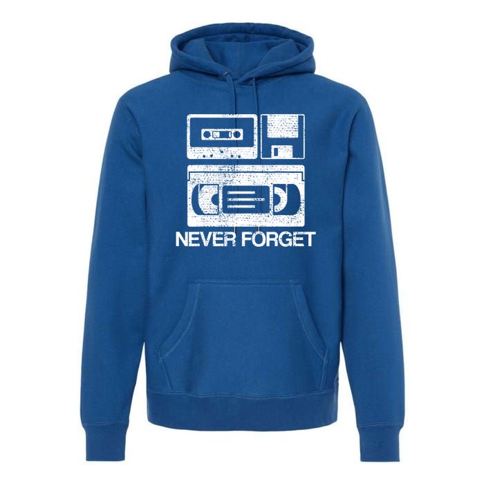 Never Forget Audio Cassette 70s 80s 90s Gift Premium Hoodie