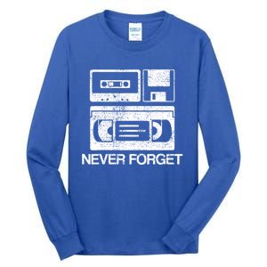 Never Forget Audio Cassette 70s 80s 90s Gift Tall Long Sleeve T-Shirt