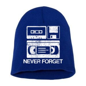 Never Forget Audio Cassette 70s 80s 90s Gift Short Acrylic Beanie