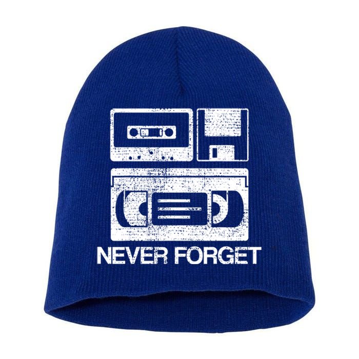 Never Forget Audio Cassette 70s 80s 90s Gift Short Acrylic Beanie