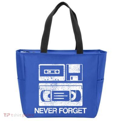 Never Forget Audio Cassette 70s 80s 90s Gift Zip Tote Bag