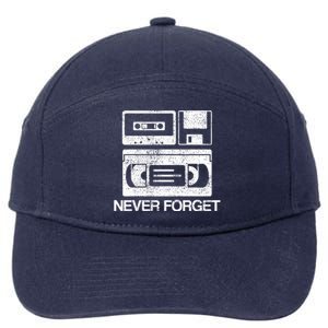 Never Forget Audio Cassette 70s 80s 90s Gift 7-Panel Snapback Hat