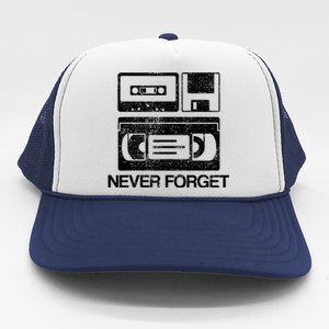 Never Forget Audio Cassette 70s 80s 90s Gift Trucker Hat