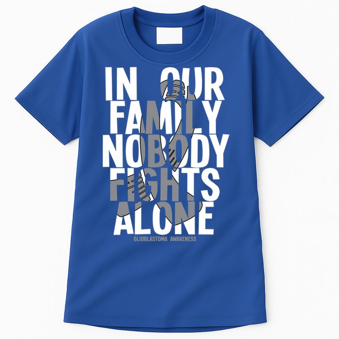 Nobody Fights Alone Glioblastoma Awareness Gift Tall T-Shirt