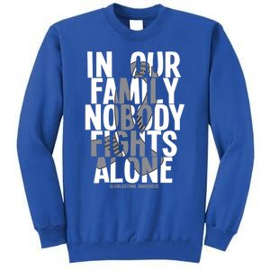 Nobody Fights Alone Glioblastoma Awareness Gift Tall Sweatshirt