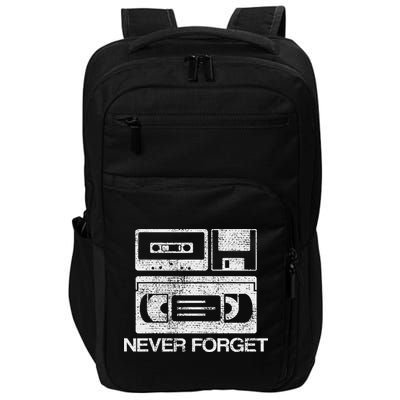Never Forget Audio Cassette 70s 80s 90s Gift Impact Tech Backpack