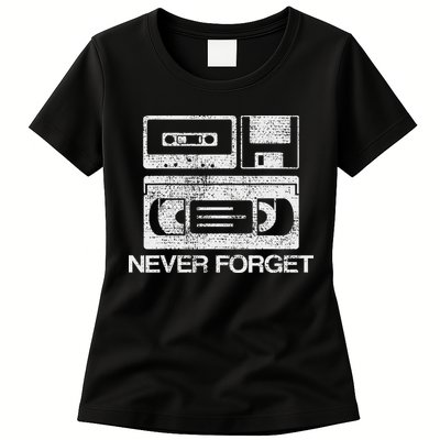 Never Forget Audio Cassette 70s 80s 90s Gift Womens T-Shirt