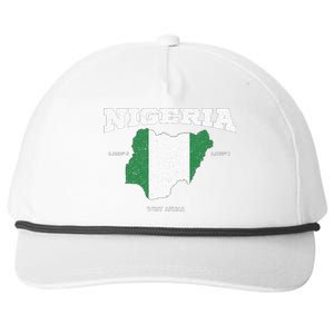 Nigeria Flag And Map Nigerian Coordinates Snapback Five-Panel Rope Hat