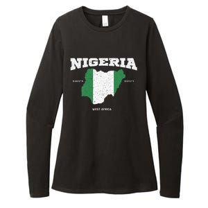 Nigeria Flag And Map Nigerian Coordinates Womens CVC Long Sleeve Shirt