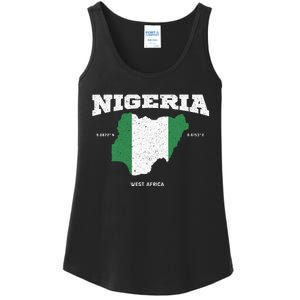 Nigeria Flag And Map Nigerian Coordinates Ladies Essential Tank