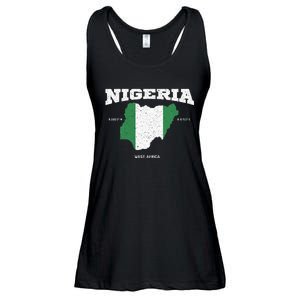 Nigeria Flag And Map Nigerian Coordinates Ladies Essential Flowy Tank