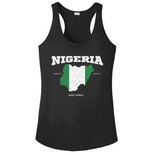 Nigeria Flag And Map Nigerian Coordinates Ladies PosiCharge Competitor Racerback Tank