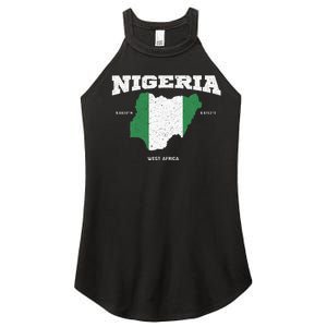 Nigeria Flag And Map Nigerian Coordinates Women's Perfect Tri Rocker Tank