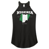 Nigeria Flag And Map Nigerian Coordinates Women's Perfect Tri Rocker Tank