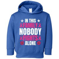 Nobody Fights Alone Breast Cancer Awareness Family Matching Gift Toddler Hoodie