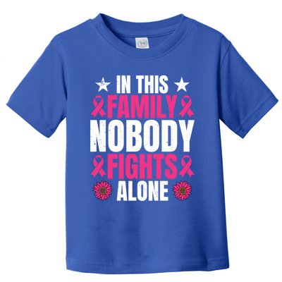 Nobody Fights Alone Breast Cancer Awareness Family Matching Gift Toddler T-Shirt