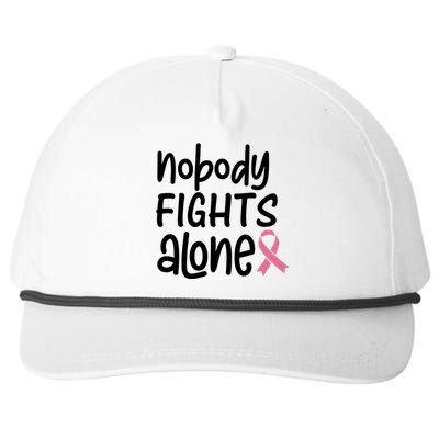 Nobody Fights Alone Breast Cancer Awareness Snapback Five-Panel Rope Hat