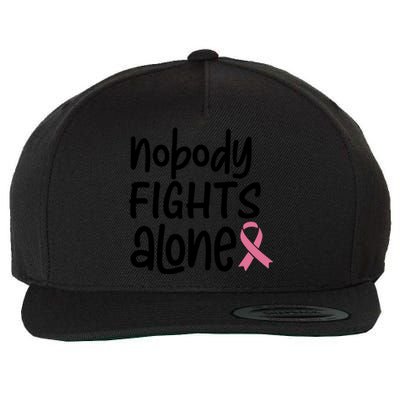 Nobody Fights Alone Breast Cancer Awareness Wool Snapback Cap