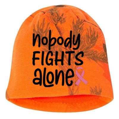 Nobody Fights Alone Breast Cancer Awareness Kati - Camo Knit Beanie