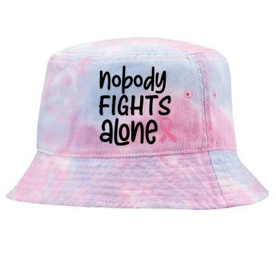 Nobody Fights Alone Breast Cancer Awareness Tie-Dyed Bucket Hat