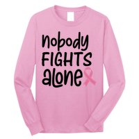 Nobody Fights Alone Breast Cancer Awareness Long Sleeve Shirt