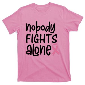 Nobody Fights Alone Breast Cancer Awareness T-Shirt