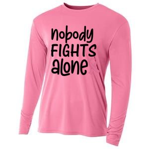 Nobody Fights Alone Breast Cancer Awareness Cooling Performance Long Sleeve Crew