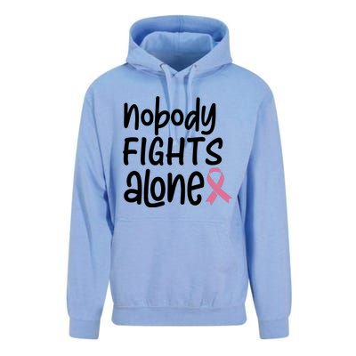 Nobody Fights Alone Breast Cancer Awareness Unisex Surf Hoodie