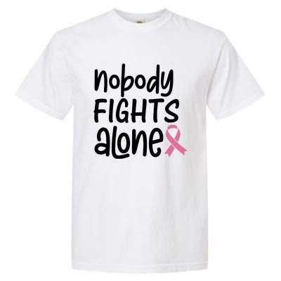 Nobody Fights Alone Breast Cancer Awareness Garment-Dyed Heavyweight T-Shirt