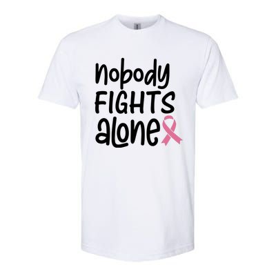 Nobody Fights Alone Breast Cancer Awareness Softstyle CVC T-Shirt