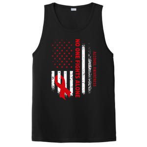 Nobody Fights Alcohol Alone USA Flag Red Ribbon PosiCharge Competitor Tank