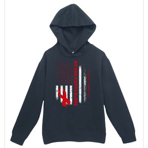 Nobody Fights Alcohol Alone USA Flag Red Ribbon Urban Pullover Hoodie