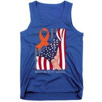 Necrotizing Fasciitis Awareness American Flag Orange Ribbon Gift Tank Top