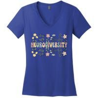 Neurodiversity Flowers Autism Neurodivergent Cool Gift Women's V-Neck T-Shirt