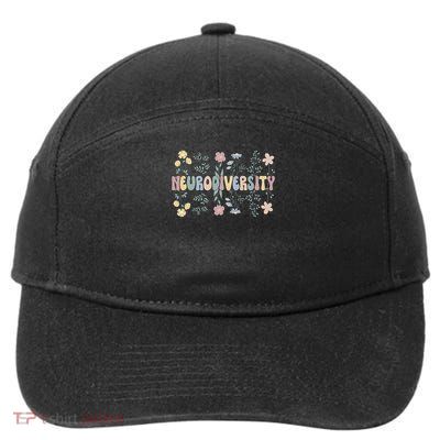 neurodiversity flowers autism neurodivergent gift 7-Panel Snapback Hat