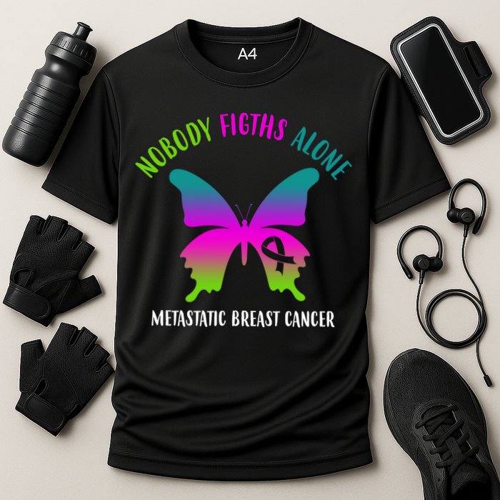 Nobody Fights Alone Metastatic Breast Cancer Cooling Performance Crew T-Shirt