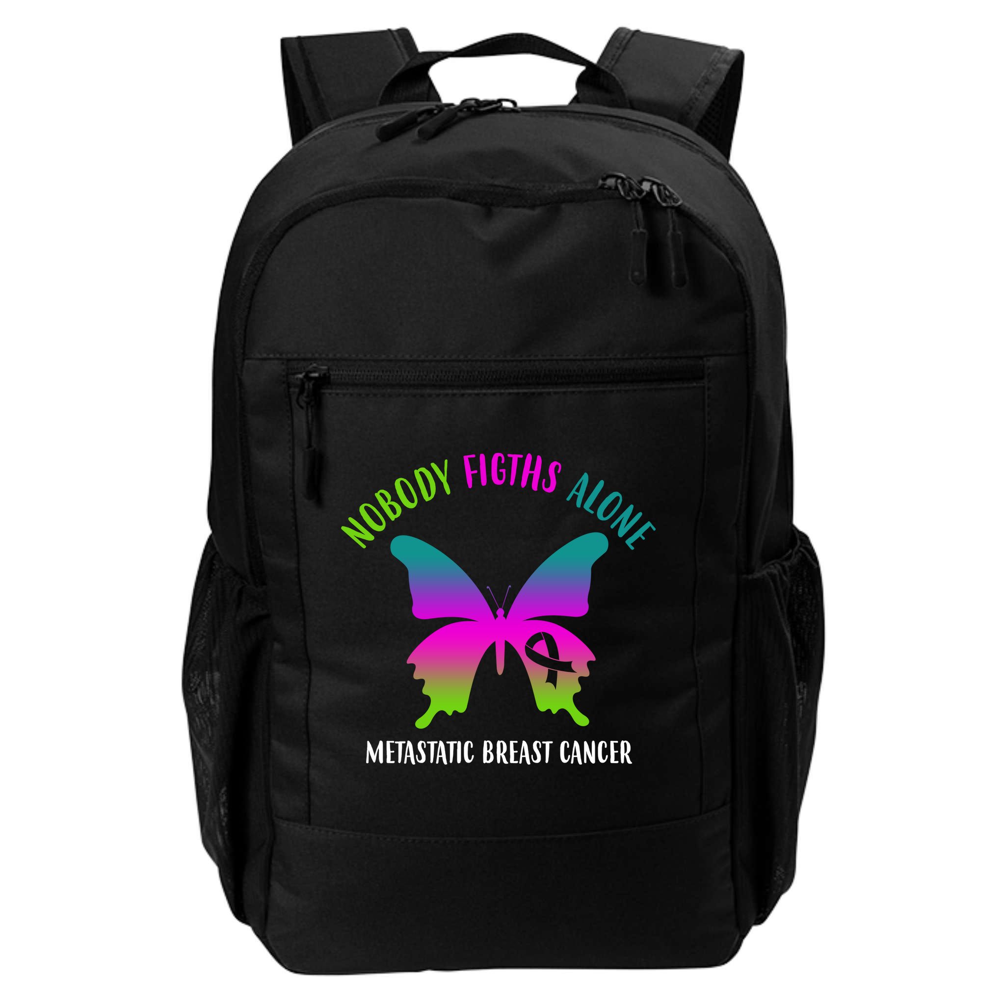 Nobody Fights Alone Metastatic Breast Cancer Backpack