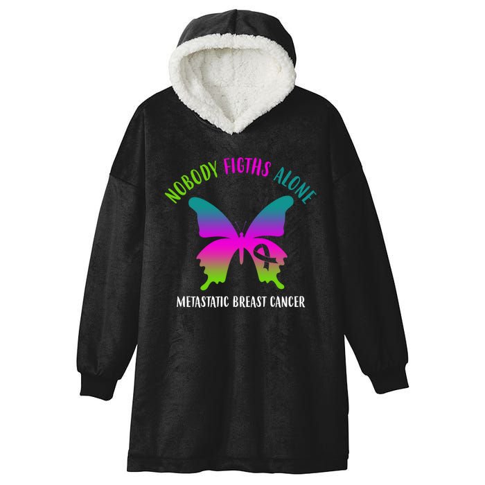 Nobody Fights Alone Metastatic Breast Cancer Hooded Wearable Blanket