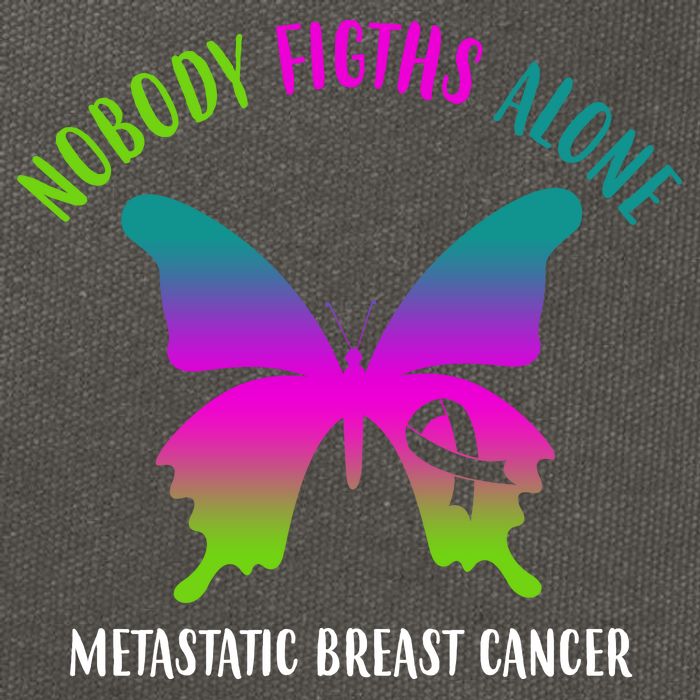 Nobody Fights Alone Metastatic Breast Cancer Cotton Canvas Backpack