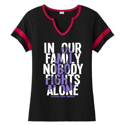 Nobody Fights Alone Testicular Cancer Awareness Gift Ladies Halftime Notch Neck Tee