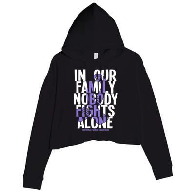 Nobody Fights Alone Testicular Cancer Awareness Gift Crop Fleece Hoodie