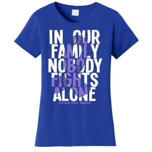 Nobody Fights Alone Testicular Cancer Awareness Gift Women's T-Shirt