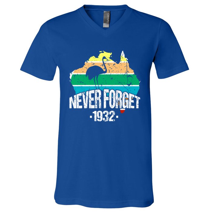 Never Forget Australia Emu War 1932 Australian History Cool Gift V-Neck T-Shirt