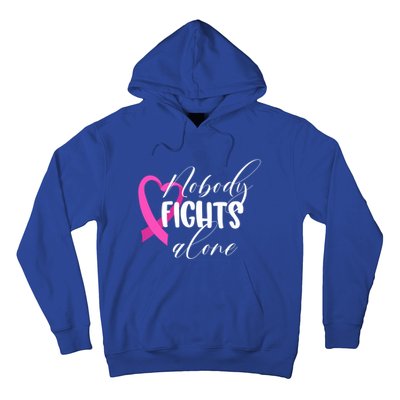 Nobody Fights Alone Breast Cancer Cool Gift Hoodie