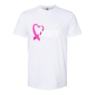 Nobody Fights Alone Breast Cancer Cool Gift Softstyle® CVC T-Shirt