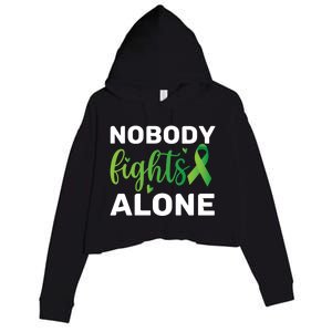 Nobody Fights Alone Tal Health Awareness Gift Crop Fleece Hoodie