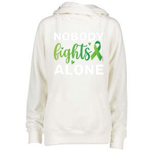 Nobody Fights Alone Tal Health Awareness Gift Womens Funnel Neck Pullover Hood