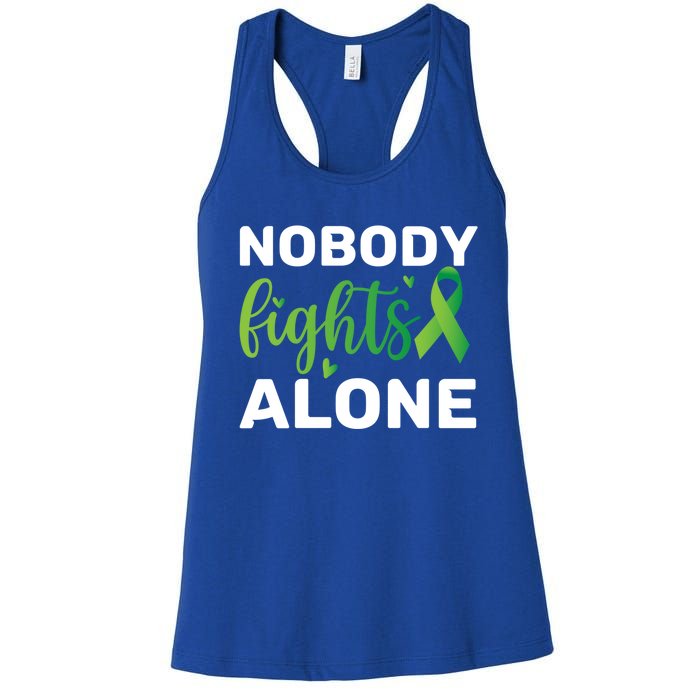 Nobody Fights Alone Tal Health Awareness Gift Women's Racerback Tank