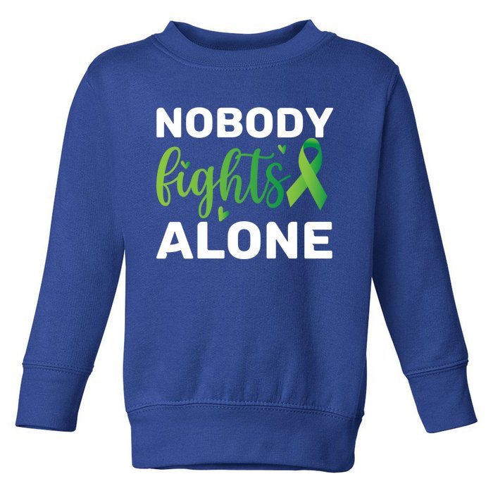 Nobody Fights Alone Tal Health Awareness Gift Toddler Sweatshirt